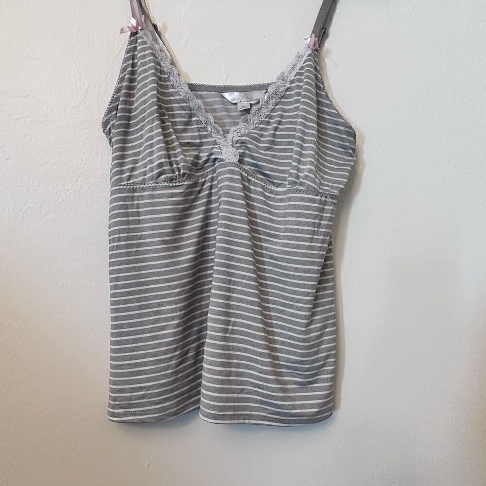 Marilyn Monroe Womens Tank Shirt Cami Sleeveless Striped Stretch Gray Size XL